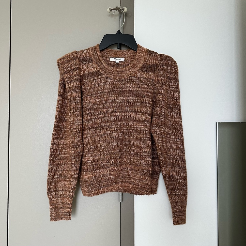 Madewell Brown Space-Dyed Prentiss Pullover Sweater